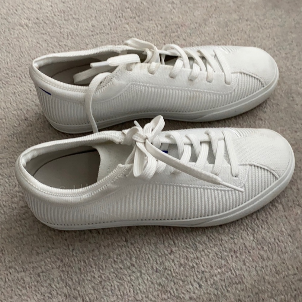 Rothy’s Lace Up sneaker, bright white, size 8